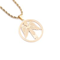 Fashion Stainless Steel Angel Wings Pendant Necklace sku image 2
