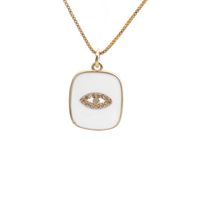 Yiwu Foreign Trade Copper Zircon Ornament Wholesale European And American Copper Plated Real Gold Love Fatima Devil's Eye Necklace sku image 4