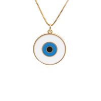 Yiwu Foreign Trade Copper Zircon Ornament Wholesale European And American Copper Plated Real Gold Love Fatima Devil's Eye Necklace sku image 3
