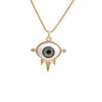 Wholesale Dripping Evil Eye Copper Zircon Pendant Necklace sku image 3
