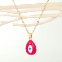 Fashion Demon Eye Water Drop Pendant Multicolor Necklace sku image 1