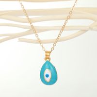 Fashion Demon Eye Water Drop Pendant Multicolor Necklace sku image 6