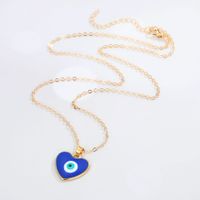 Fashion Peach Heart Round Devil's Eye Pendant Resin Necklace sku image 1