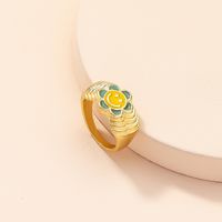 Korean Cute Flower Smiley Geometric Alloy Ring Wholesale sku image 3