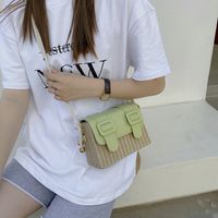 Bolso Pequeño De Mensajero De Hombro Tejido De Paja De Moda sku image 3