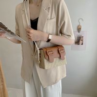 Fashion Straw Woven Shoulder Messenger Small Bag sku image 5