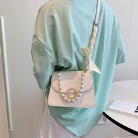 Fashion Solid Color Stone Grain Texture Pearl One-shoulder Messenger Tote Bag sku image 1