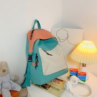 Korean Style Hit Color Large-capacity Zipper Backpack sku image 1