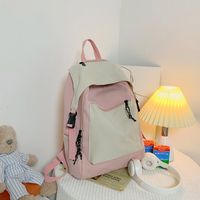 Korean Style Hit Color Large-capacity Zipper Backpack sku image 3