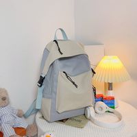 Korean Style Hit Color Large-capacity Zipper Backpack sku image 4