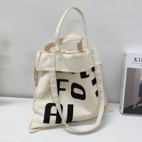 Simple Large-capacity Alphabet Printing Shoulder Canvas Bag main image 2