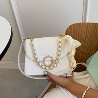 Fashion Solid Color Stone Grain Texture Pearl One-shoulder Messenger Tote Bag main image 6
