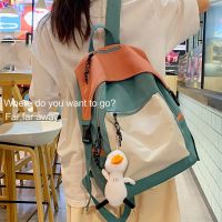 Korean Style Hit Color Large-capacity Zipper Backpack main image 1