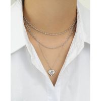 Korean Style Heart-shaped Angel Silver Necklace main image 5