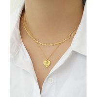 Korean Style Heart-shaped Angel Silver Necklace main image 4
