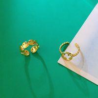 Fashion Smiley Chain Geometric Copper Ring Wholesale main image 5