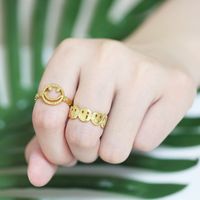 Fashion Smiley Chain Geometric Copper Ring Wholesale main image 6