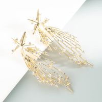 Exaggerated Design Star Meteor Shower Diamond Earrings main image 4