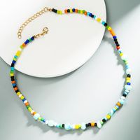 Mode Unregelmäßige Farbe Perlen Türkis Anhänger Halskette main image 3