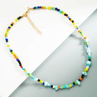 Fashion Irregular Color Beads Turquoise Pendant Necklace main image 4