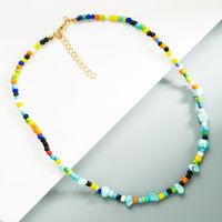 Mode Unregelmäßige Farbe Perlen Türkis Anhänger Halskette main image 4