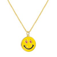 Korean Smiley Face Copper Drop Oil Pendant Necklace main image 6