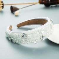 Retro White Crystal Handmade Glass Diamond Headband main image 3