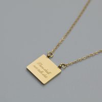 English Letters Lucky Letter Square Brand Necklace Titanium Steel Clavicle Chain main image 4