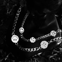 Punk Unisex Stainless Steel Expression Smiley Face Necklace Hiphop Titanium Steel Pendant Wholesale main image 5