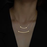 Collier Smiley Acier Titane Chaîne Clavicule main image 1