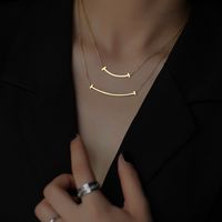 Titanium Steel Smiley Face Necklace Clavicle Chain main image 4