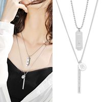 Fashion Letter Square Brand Tag Necklace Wholesale Stainless Steel Geometric Necklace Unisex main image 6