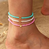 Bohemian Colorful Beads Heart Anklet Set Wholesale main image 6