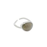 Koreanischer Mikroeingelegter Mondsteinkristall S925 Sterling Silber Offener Ring sku image 3