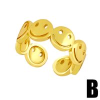 Fashion Smiley Chain Geometric Copper Ring Wholesale sku image 2