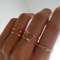 Simple Diamond Butterfly Geometric Ring Set main image 1