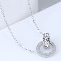 Korean Fashion Simple Double Clasp Titanium Steel Necklace main image 3
