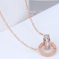 Korean Fashion Simple Double Clasp Titanium Steel Necklace main image 5
