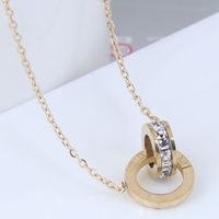 Korean Fashion Simple Double Clasp Titanium Steel Necklace sku image 1