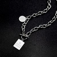 Titanium Steel Necklace Hip-hop Letter Pendant Necklace Jewelry Wholesale sku image 1
