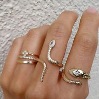 Fashion Open Snake Shape Geometric Ring Set main image 3