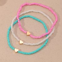 Bohemian Colorful Beads Heart Anklet Set Wholesale sku image 2