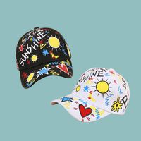 Casquette De Baseball À Larges Bords De Style Coréen Avec Motif Coeur Soleil main image 4