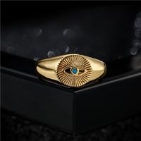Fashion Eye Shape Copper Opening Ring main image 3