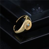Fashion Eye Shape Copper Opening Ring main image 4