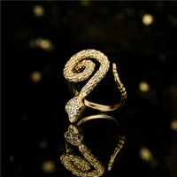 Retro Geometric Snake King Shape Ring main image 3