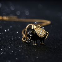 Fashion Black And White Two-color Oily Elephant Pendant Necklace main image 3