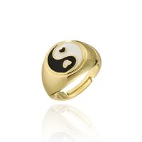 Simple Chinese Style Color Dripping Heart Tai Chi Ring main image 6