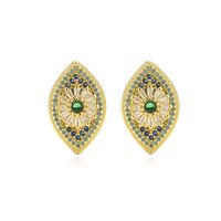 Fashion Copper Micro-inlaid Zircon Eye-shaped Earrings main image 6