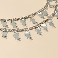 Punk Style Leaf Pendant Clavicle Chain Multilayer Necklace main image 3